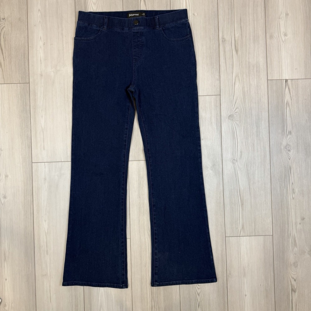 Betabrand Straight Leg 4-Pocket Yoga Denim Dark Indigo Women's Size Large